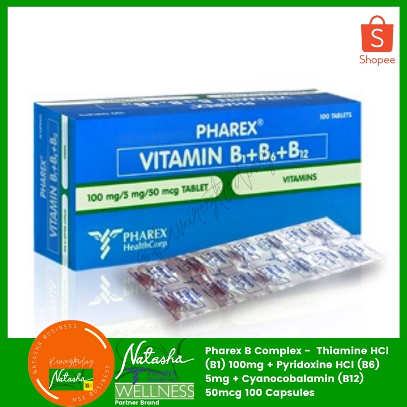 NATASHA PHAREX B COMPLEX PARTNER BRAND VITAMIN B1+ B6+ B12 100