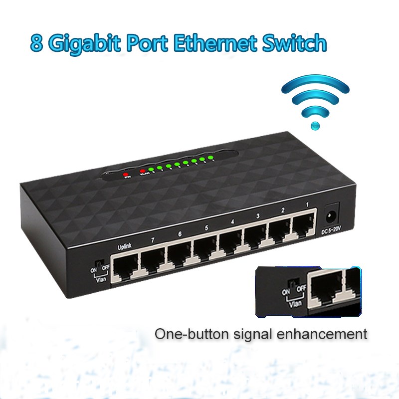 5 8 Port 1000Mbps Desktop Gigabit Network Switch Ethernet Smart ...