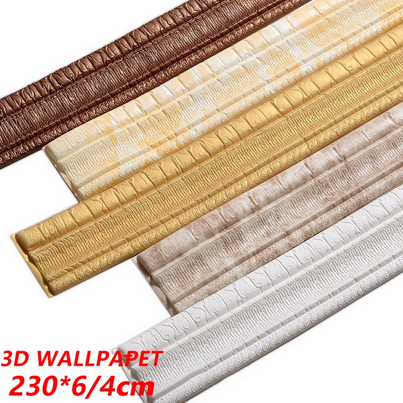 2.3m 3D Wall Skirting Border Self-Adhesive Wall Stickers Wall Edging ...
