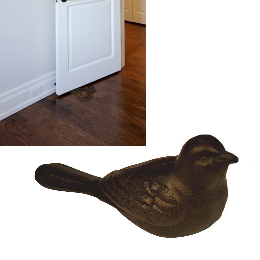 Cast Iron Bird Door Stop Heavy Rustic Cute Bird Door Wedge Stopper