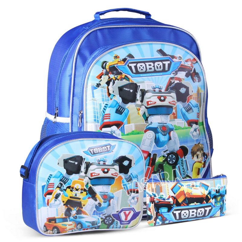 Elementary School Boys' Backpack Robot 3 in 1 Children's Bag Package ...