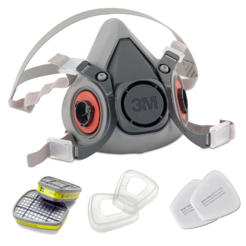 3M 6200 Face Mask / 6003 Cartridge / 5N11 Particulate Filter / 501 ...