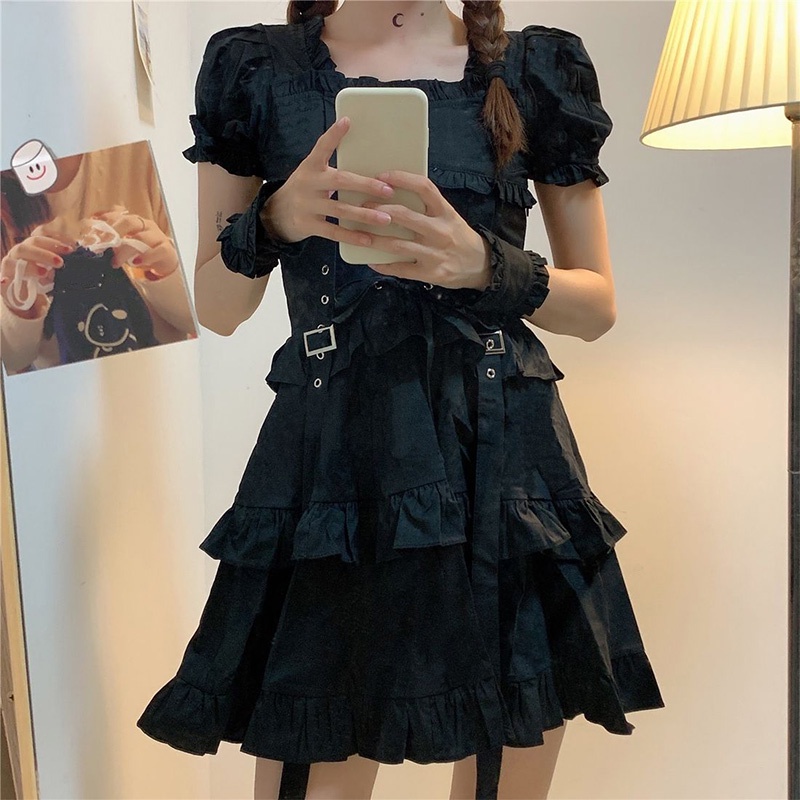 Gothic Dress Casual Harajuku, Harajuku Punk Gothic Dress
