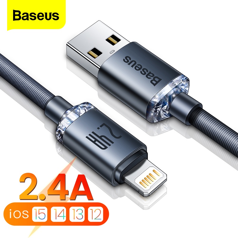 Baseus USB Cable For iPhone 13 Pro Max 12 11 X XR XS 6s iPad Fast  Data Charger USB Wire Cord Mobile Phone Cables