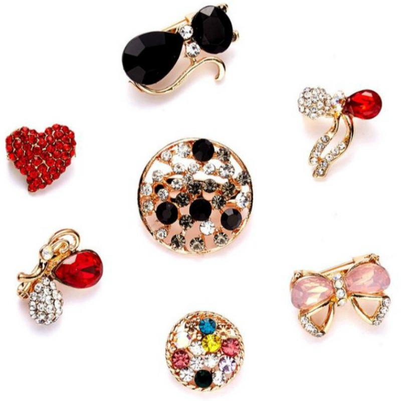 Red diamond butterfly brooch women's rhinestone animal charm small ...