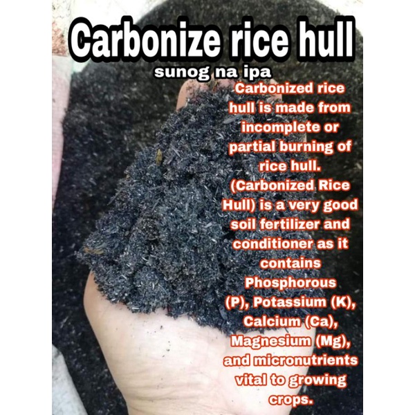 1kg Carbonize rice hull | Sunog na ipa for plants organic. | Shopee ...