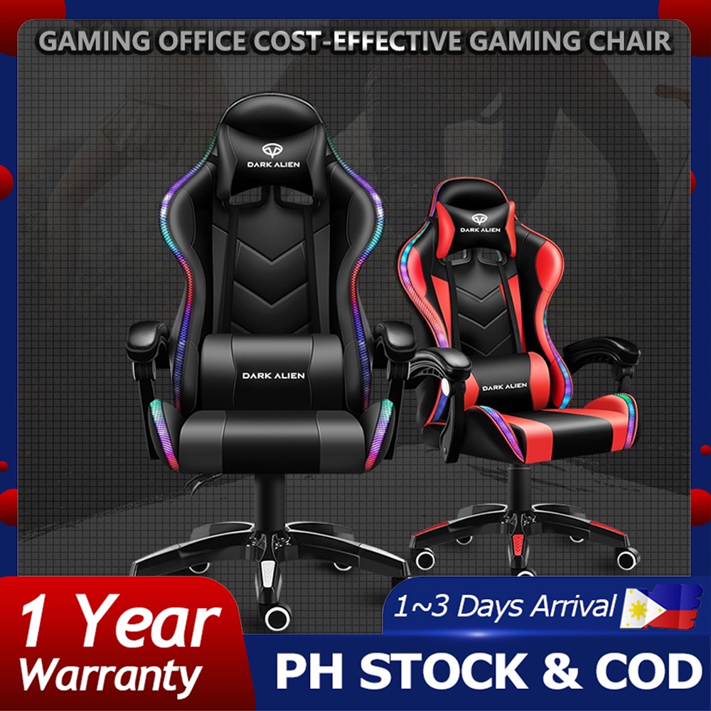 Dark Alien RGB Leather Gaming Chair Massage Pillow Neck Pillow