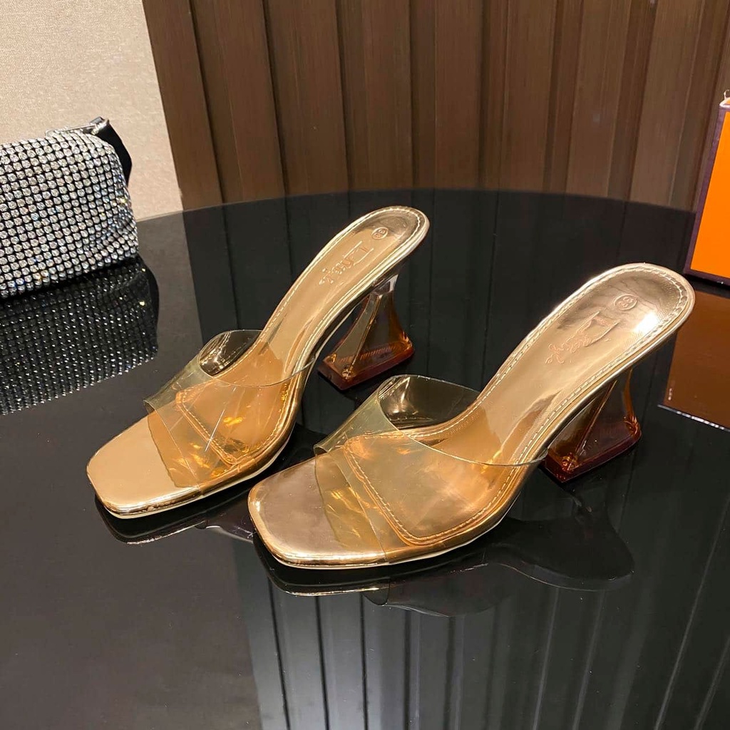 JK COD 338-4 pyramid glass heels for women | Shopee Philippines