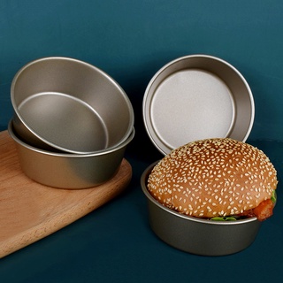 1pc Hamburger Shape Cake Mold, Mini Round Baking Pan, Cheese & Bread  Container, 4 Inch