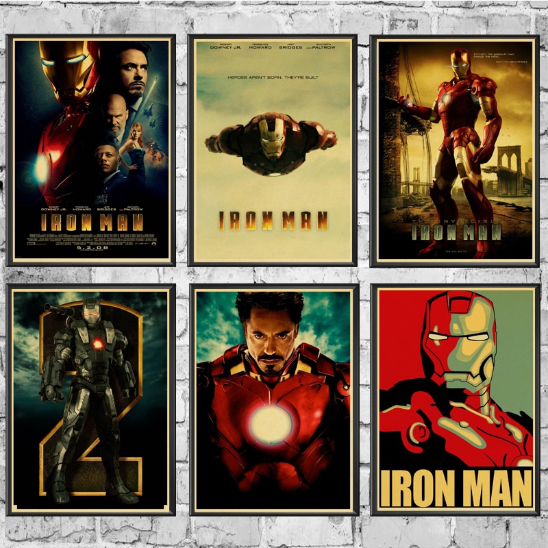 Marvel Comics Iron Man Poster Painting RetroPoster Kraft Paper For Home ...