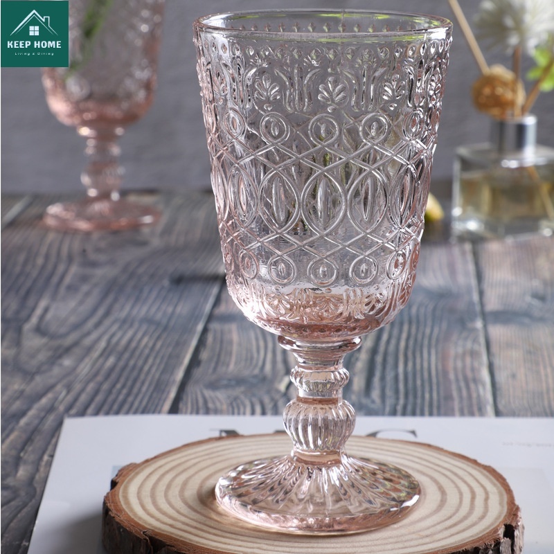 KHOME.PH Modern Embossed Ace Pattern Goblet Water Goblet Wine Glass ...
