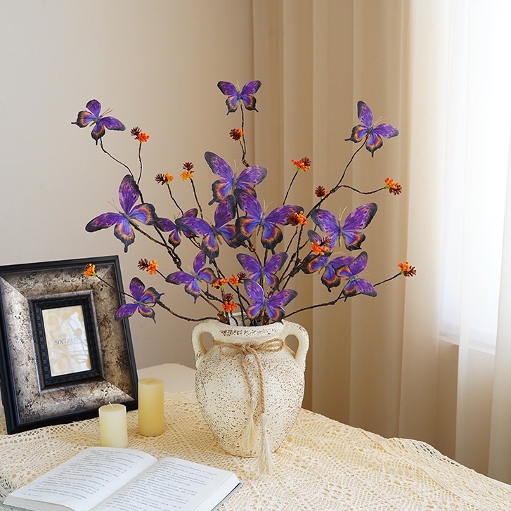 Artificial Phalaenopsis Single branch Multi forked Simulated Flower Plant  Artificial Flower Living Room Decorative Flower Arrangement