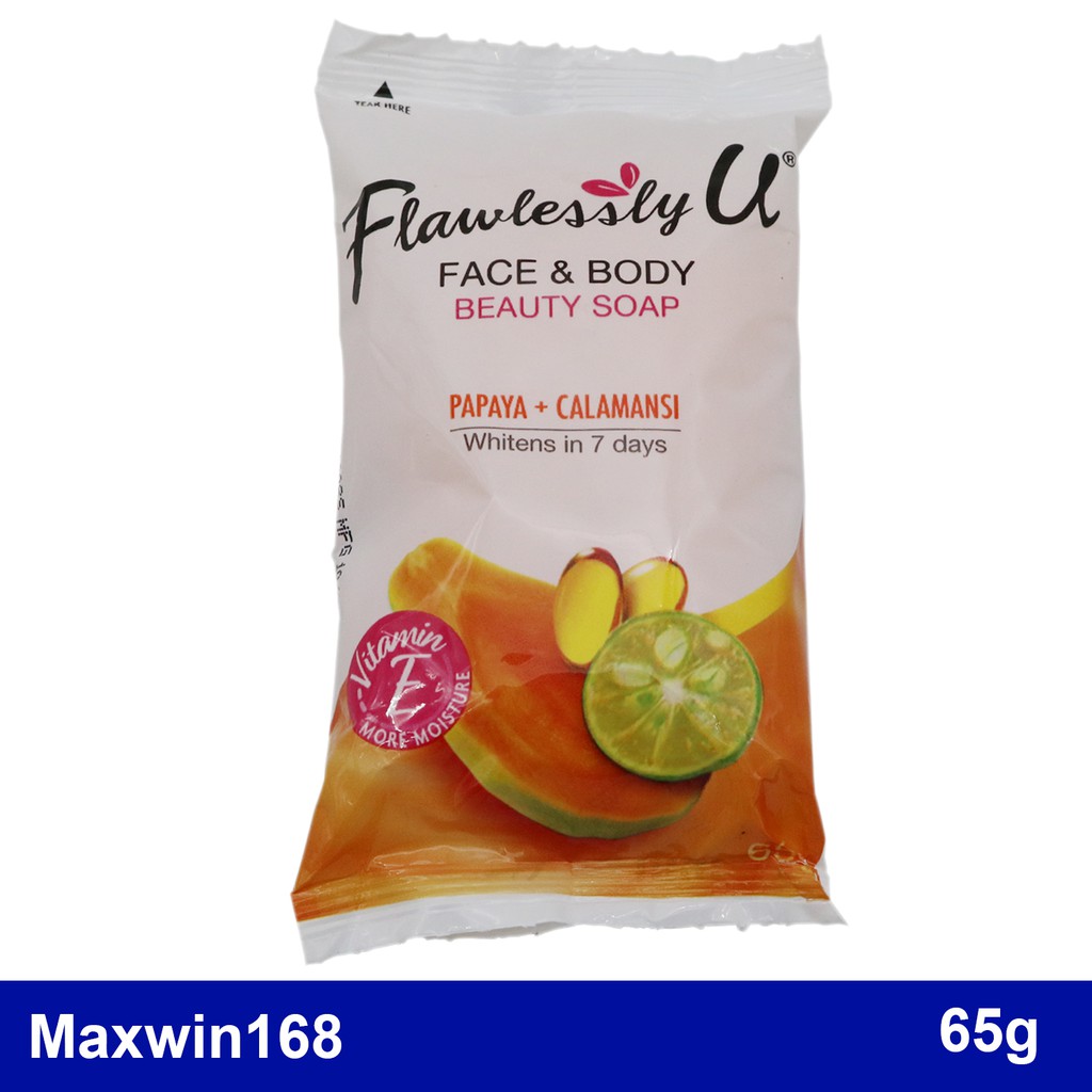 Flawlessly U 2in1 Papaya+Calamansi Face&Body Beauty Soap 65g Shopee