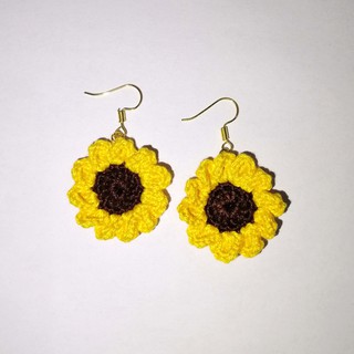 Sunflower Earrings Crochet Cute Flower Earrings handmade ( 5 Jewels ) |  Shopee Philippines