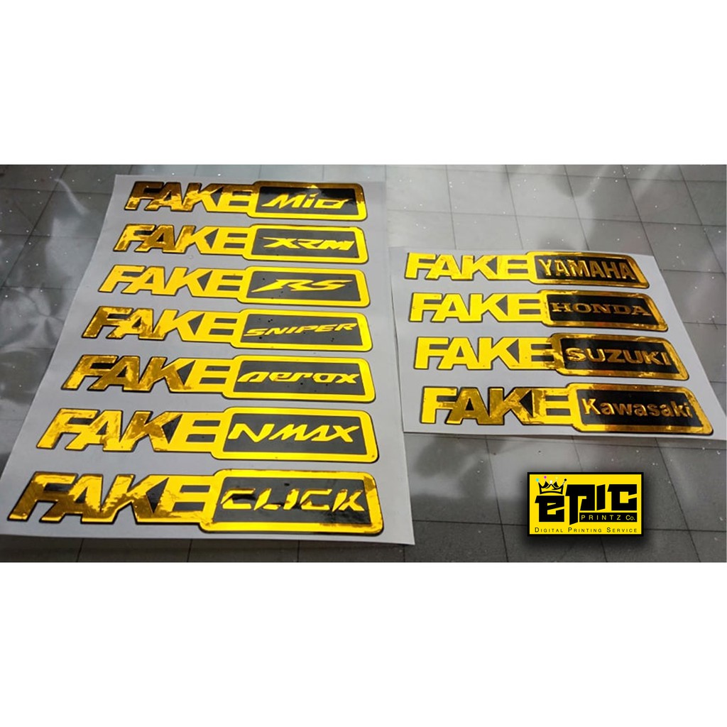 FAKE TAXI CONCEPT GOLD CHROME STICKERS (CAR & MOTORCYCLE DECALS + More  Sizes Option) | Shopee Philippines