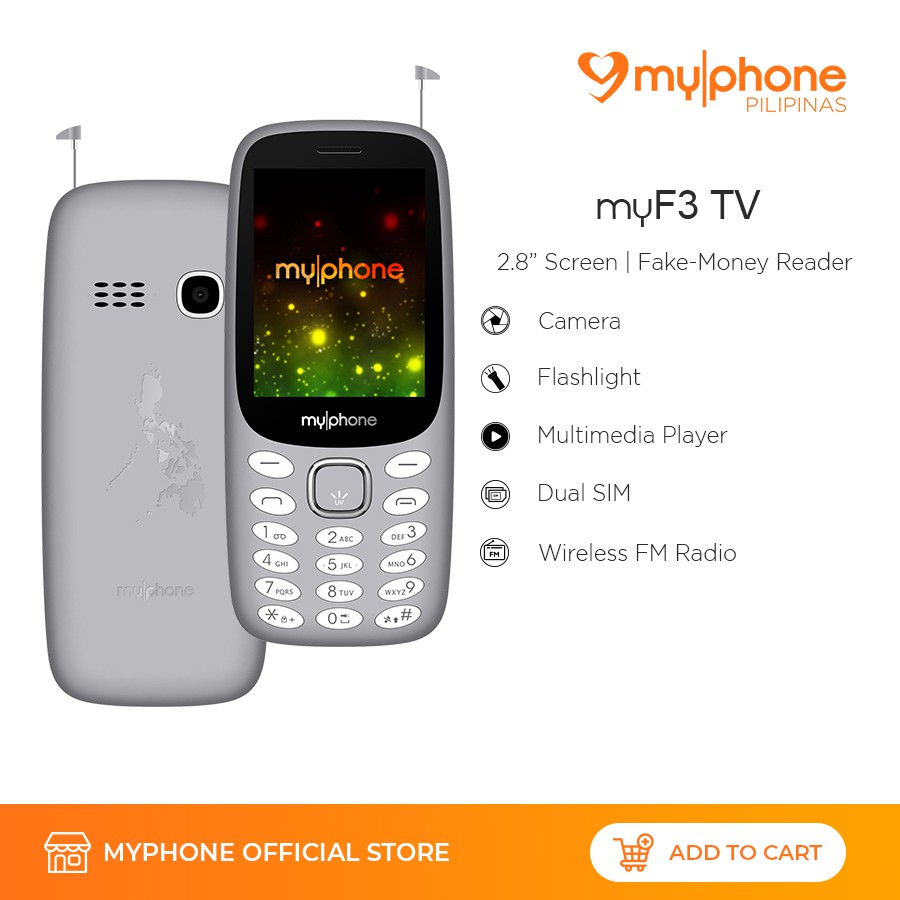 MyPhone myF3 TV Fake Money Reader 2.8" Display Analog TV Phone Shopee