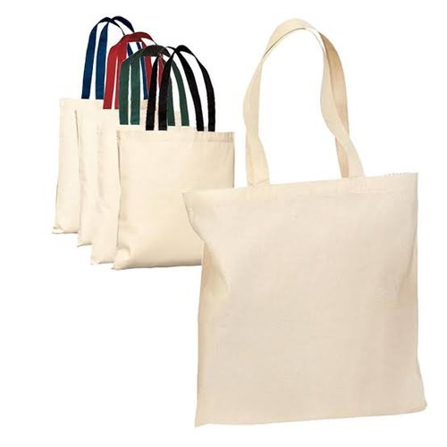 Plain Canvas Tote Bag Flat with Nylon Strap