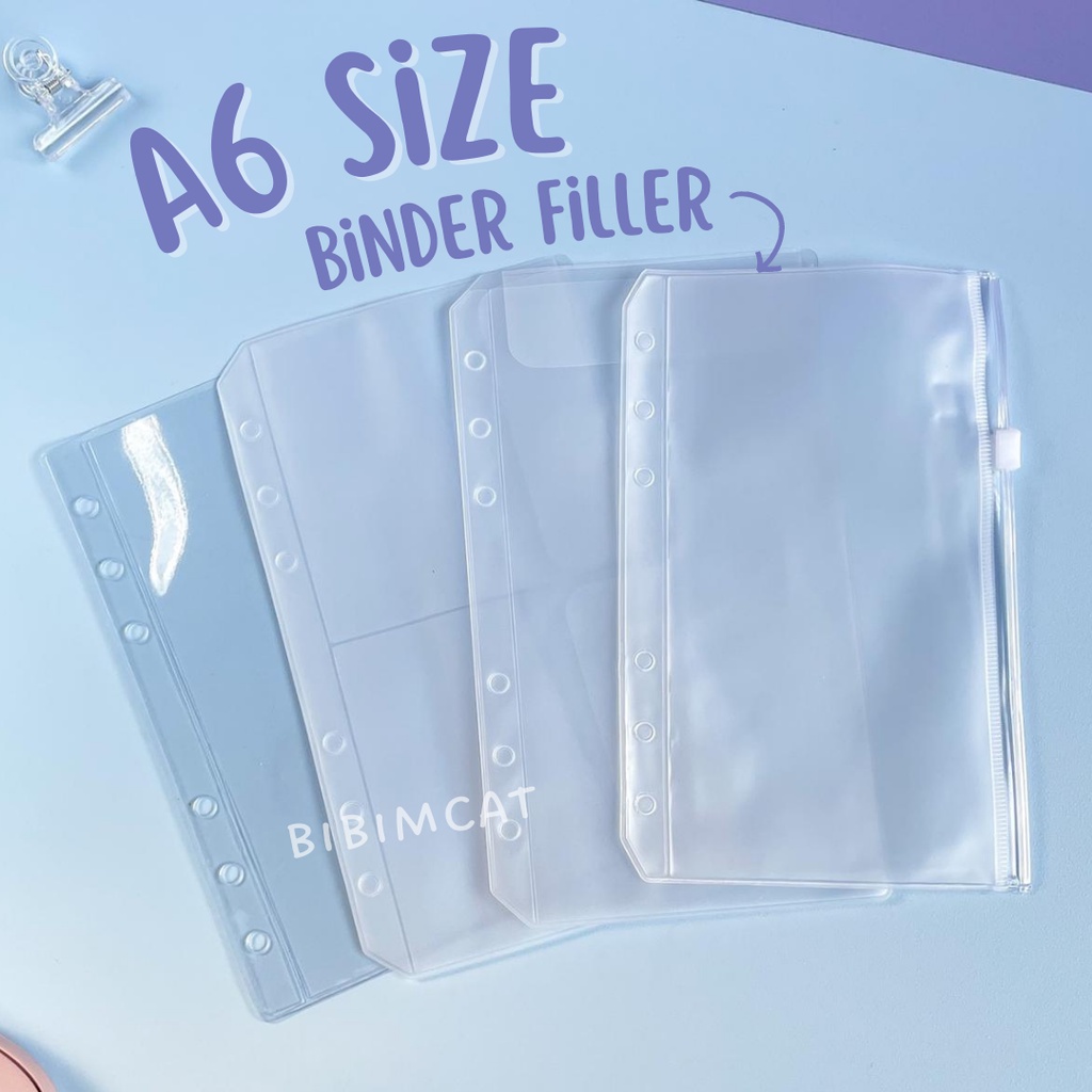 (A6 Size) Ziplock Sleeve / Paper Binder File Organizer 6 Rings (Min 5 ...