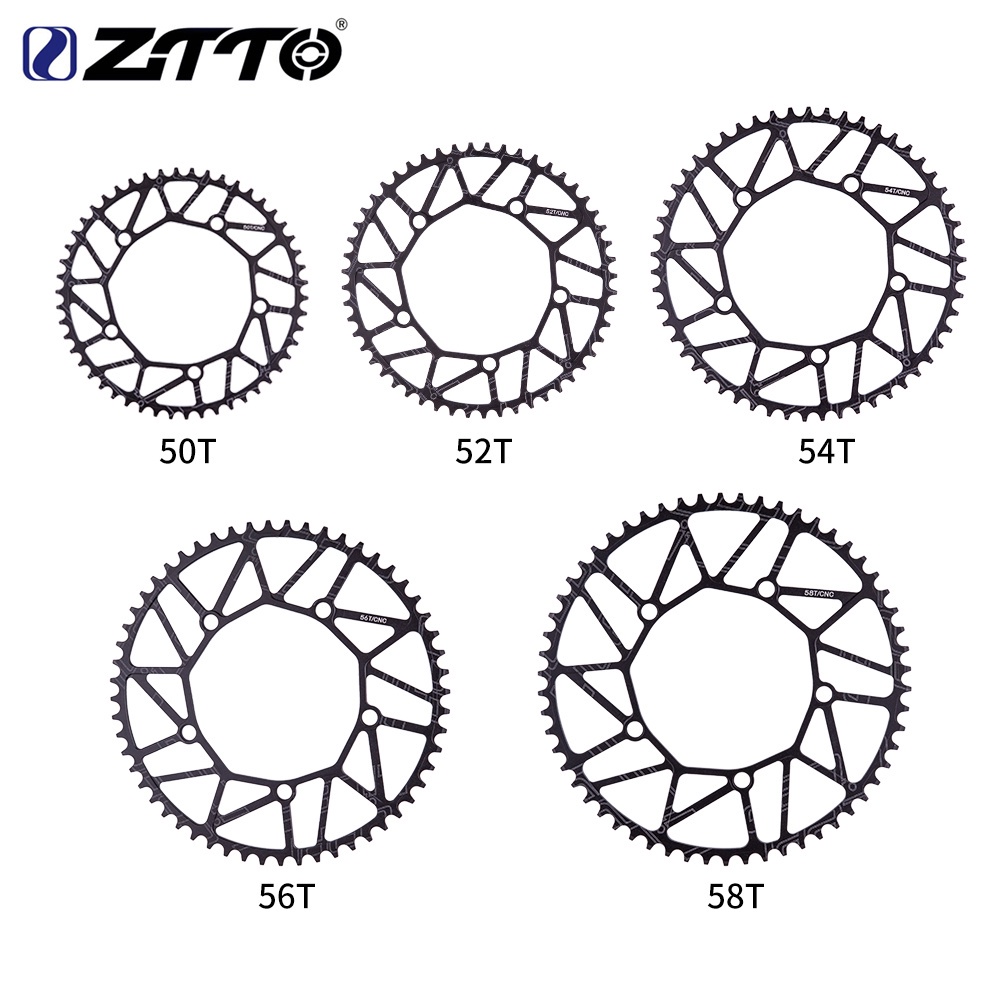 ZTTO Road Bike Crankset 130mm BCD Round Narrow Wide Single Speed Chain ...