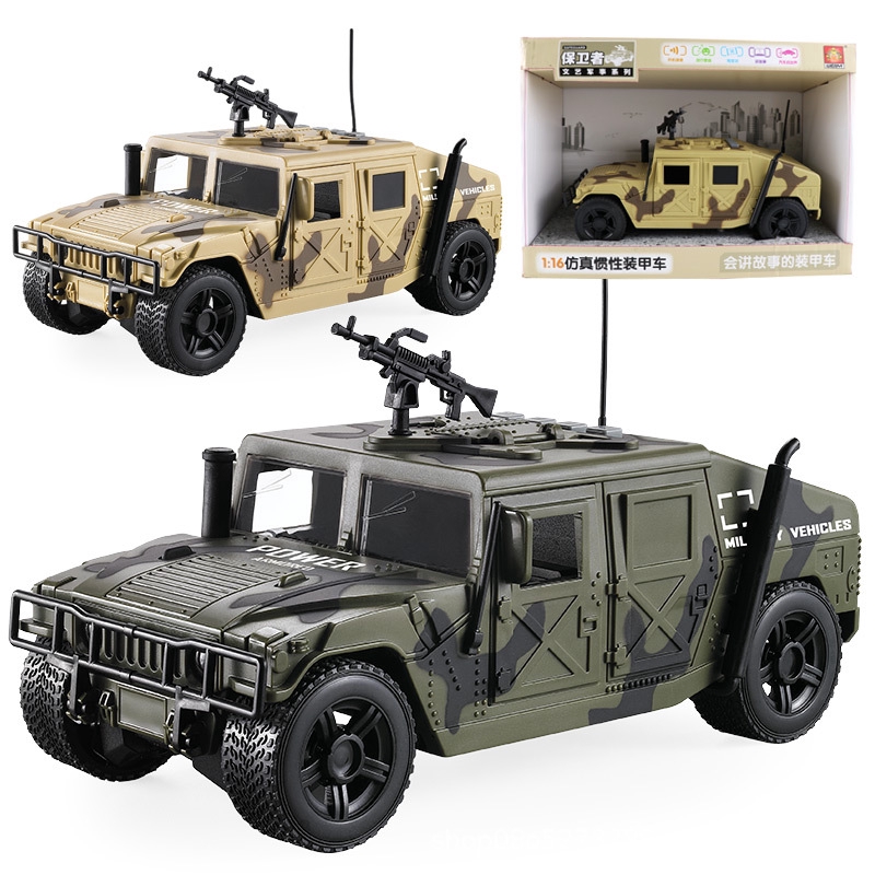 Hummer model Spot Simulated armored vehicle Military jeep inertial chariot model will sing story to the story of the toy car W610AB model car Shopee Philippines