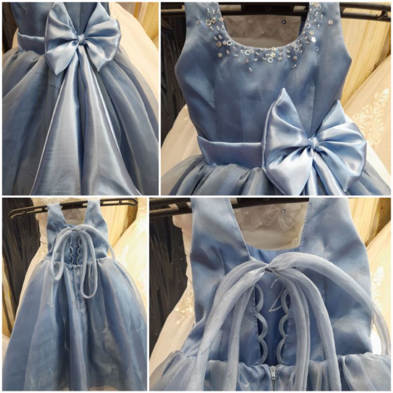 Dusty blue kids dress best sale