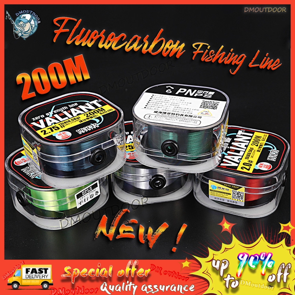 【DM】200M Fluoro carbon Fishing Line Super Strong 100% Nylon Fluorocarbon  Fishing Line Leader line