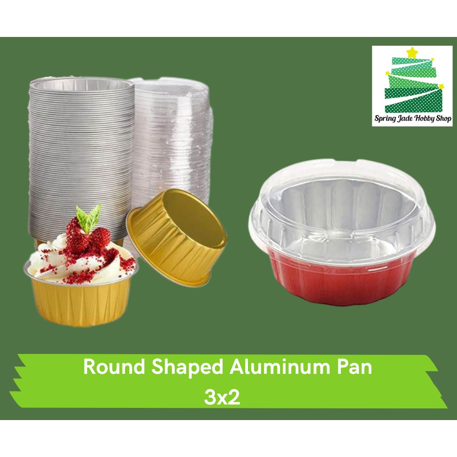 Spring Jade 3x2" Round Colored Round Pan Colored Foil Pan (20 pcs per