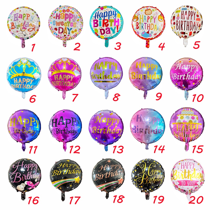 18 inch Happy Birthday Foil Balloon Party Need Decoration Round ...