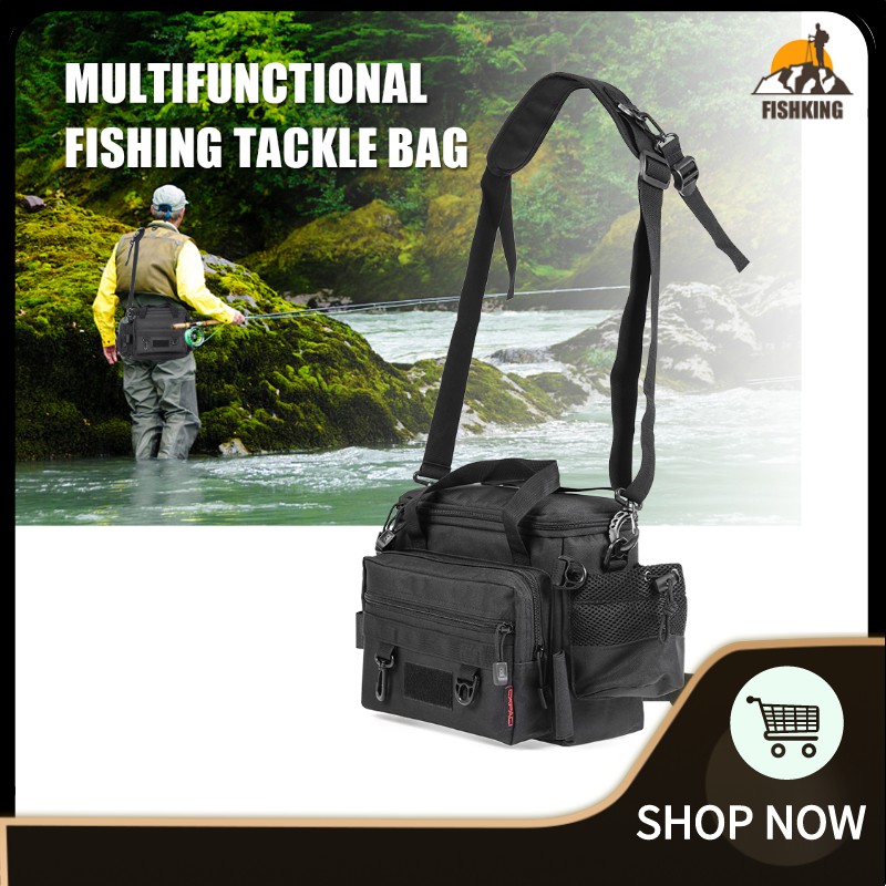 FIKI Waterproof Fishing Bag Large Capacity Multifunctional Lure Fishing  Tackle Pack Outdoor Fishing Shoulder Bag Waist Bag