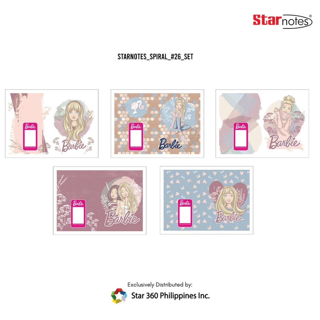Starnotes Spiral Notebooks Set of 5 Barbie Collection #1 | Shopee ...