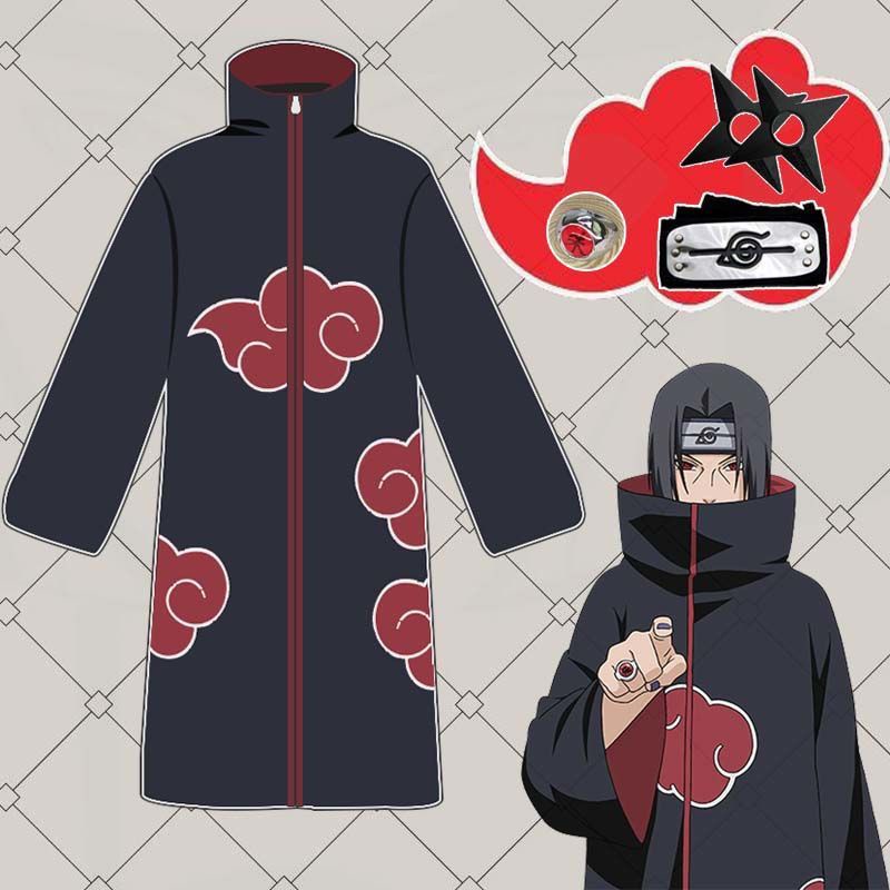 Naruto Xiao Organization Cos Clothing Windbreaker Uchiha Itachi Cloak Red Cloud Robe Sasuke