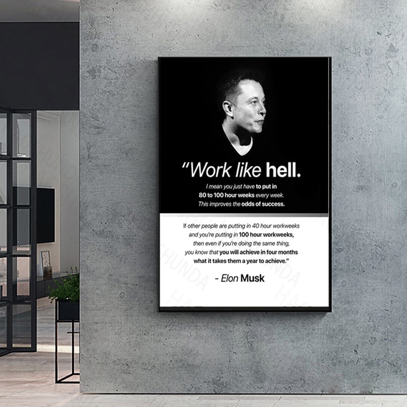 Elon Musk Poster Print Inspirational Wall Art for Office Inches ...
