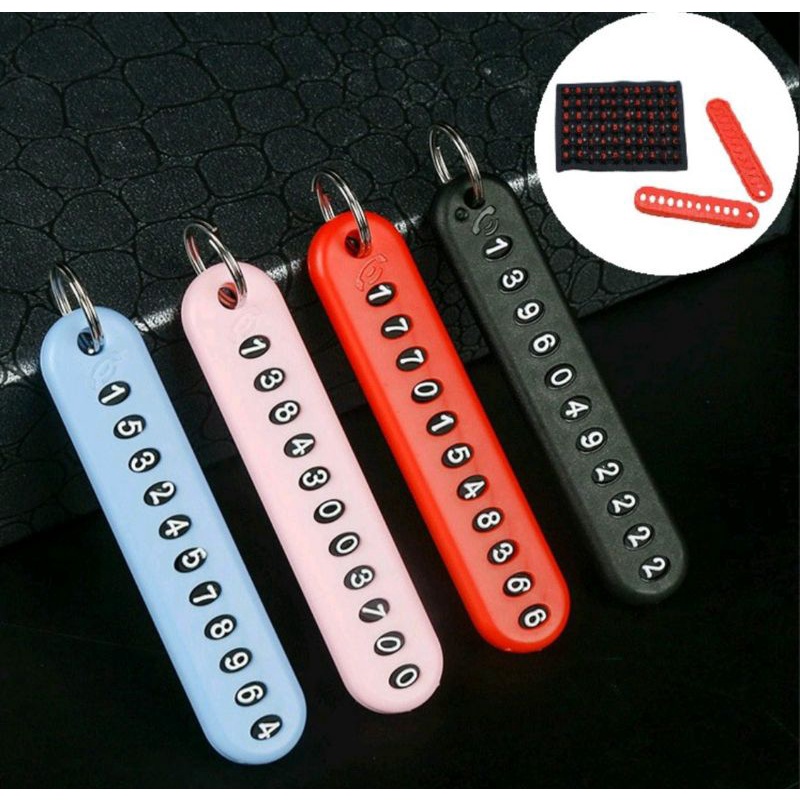 COD 1PC Phone Number Card Plate Car Keys Anti-lost Keyring Keychain ...