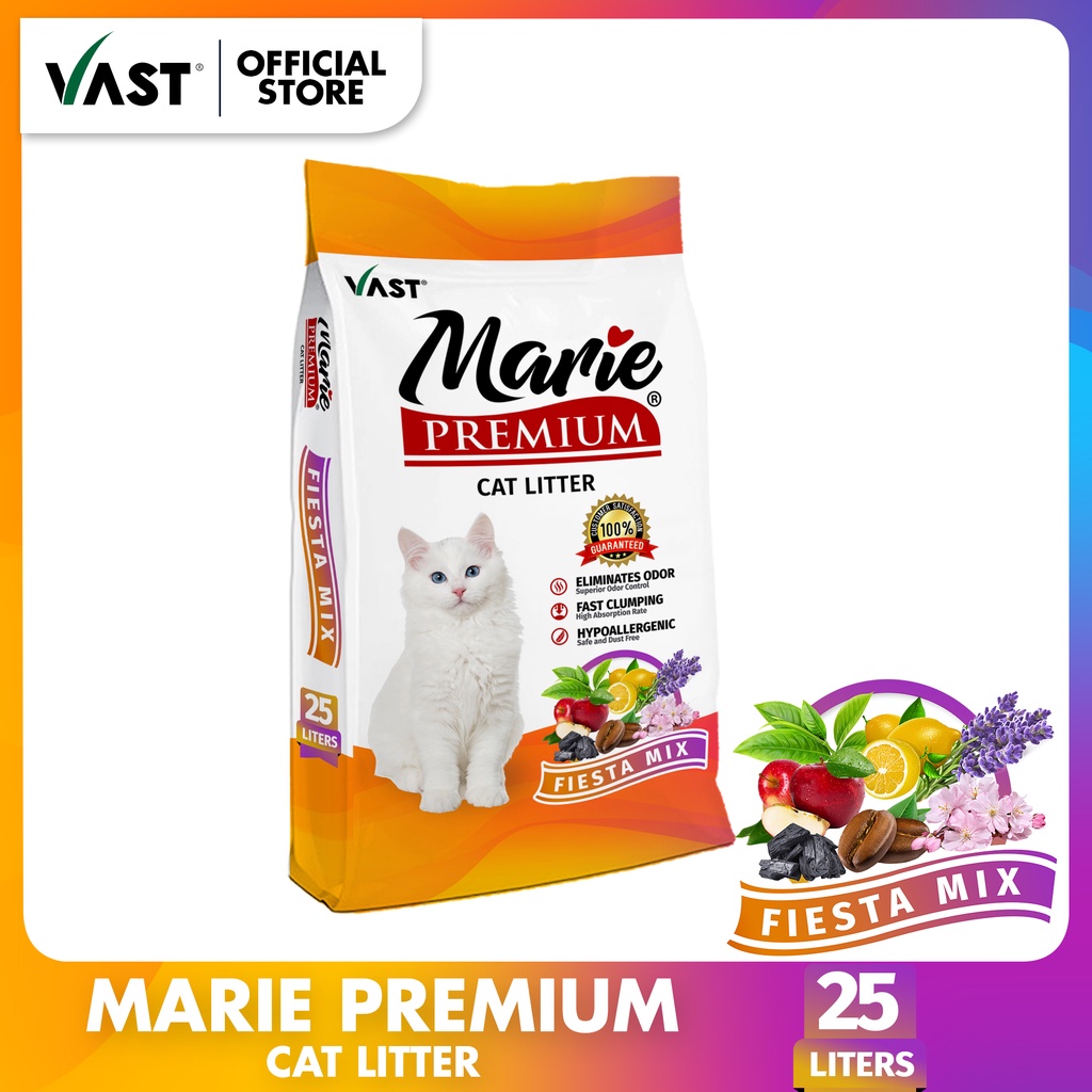 MARIE PREMIUM CAT LITTER - FIESTA MIX 25L | Shopee Philippines