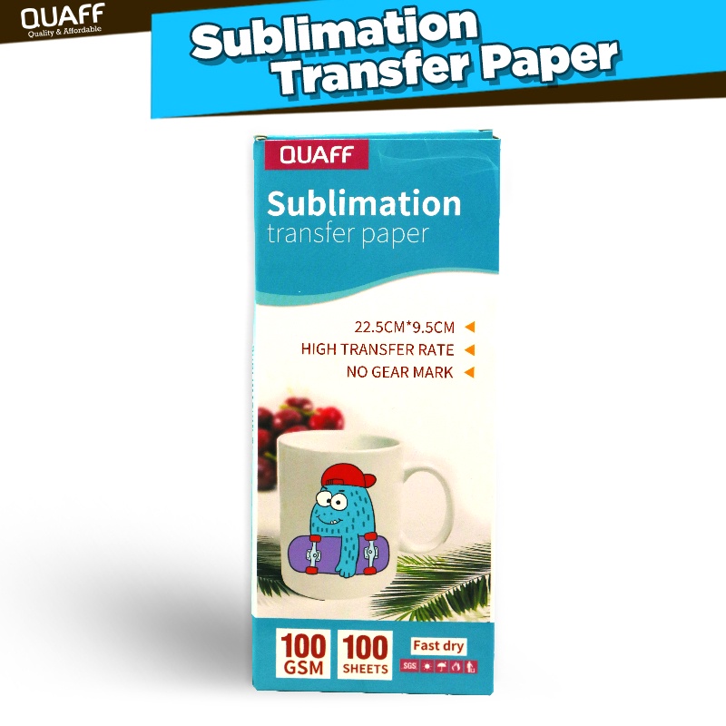 100 Sheets - Quaff Sublimation Paper 100gsm For Mugs Using Sublimation 