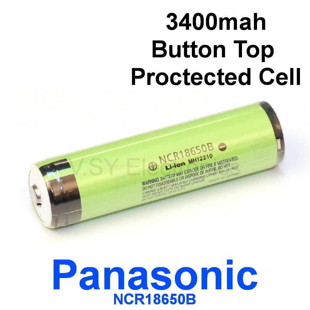 Panasonic NCR18650B 3400mah Button Top Protected 18650 Rechargeable ...