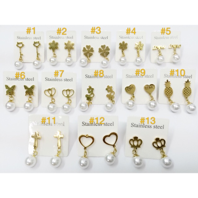 【Mj&Aj】10k Stainless Lovely Stud Earrings Nontarnish Jewelry | Shopee ...