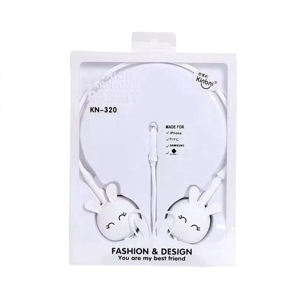 Headphones Cute Cartoon Rabbit Candy Colour Stereo Wire Headset 3.5mm ...