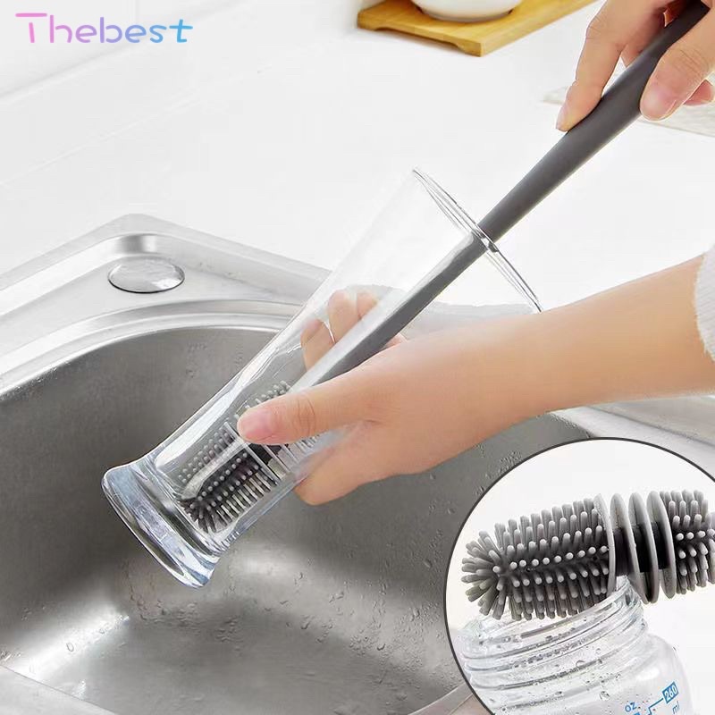 Thebest Long Handle Silicone Bottle Brush Feeding Bottle Cleaning Brush