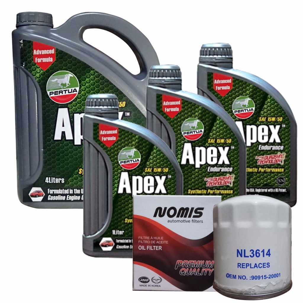 PERTUA Apex Synthetic Performance Oil Change Bundle for Toyota Fortuner