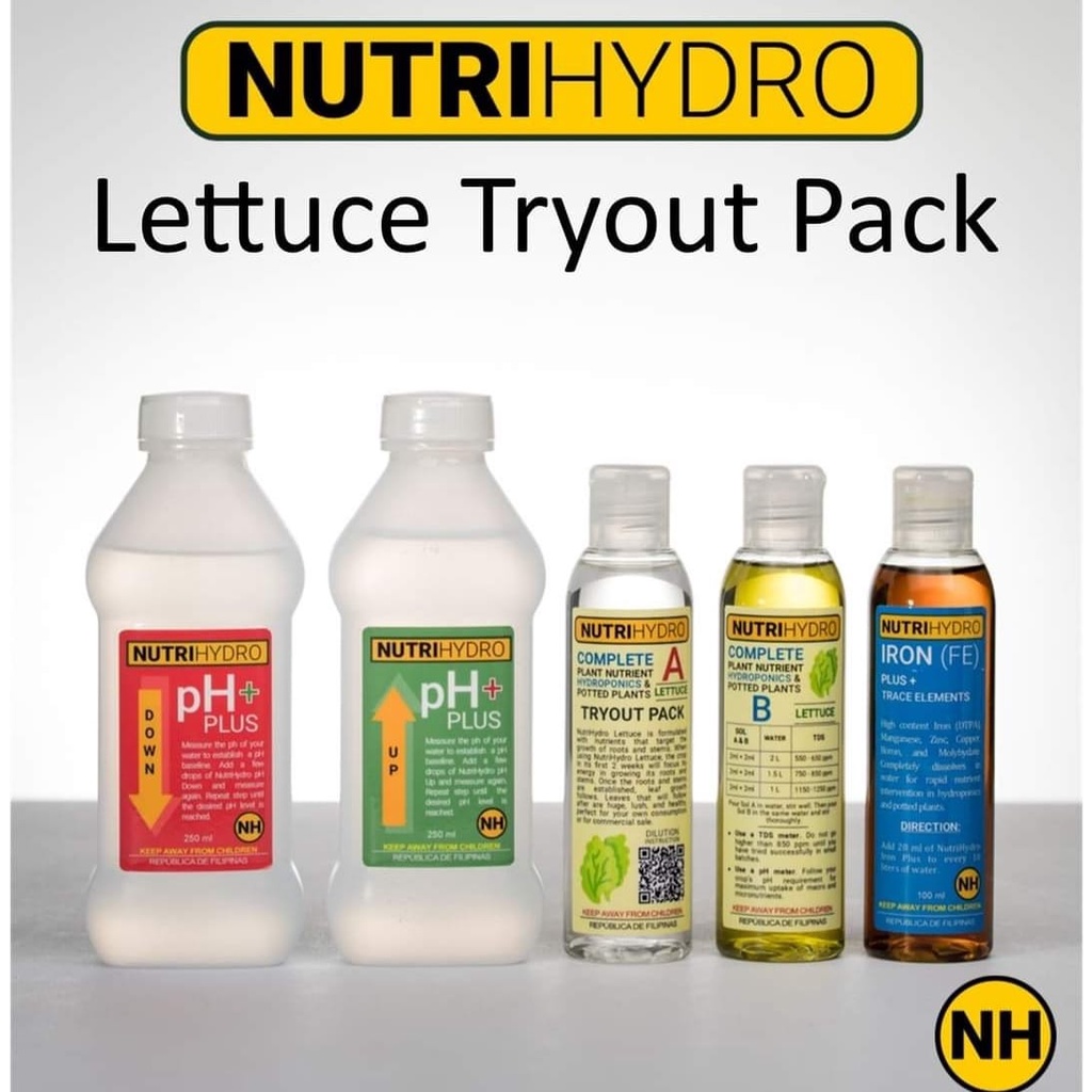NUTRIHYDRO hydroponics nutrient solutions LETTUCE FORMULA TRY OUT PACK