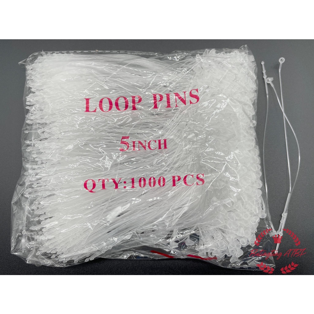 White Nylon Loop Pins, Loop Locks, String Pins (1000pcs Per Pack)& tag ...