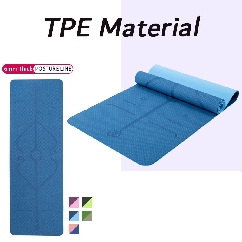 COD+TPE Material Twoside Yoga Mat 6MM Nonslip HighDensity Yoga Matt