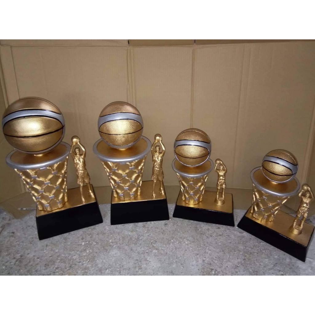MR2 Sports Resin Basketball Trophy Gold Basket with Figure Type ...