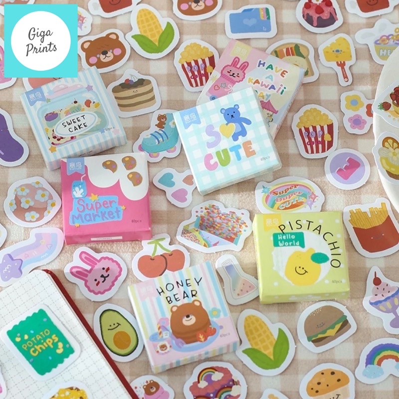 40pcs Cute Kawaii Korean Doodle Stickers/ Sticker Pack | Shopee Philippines