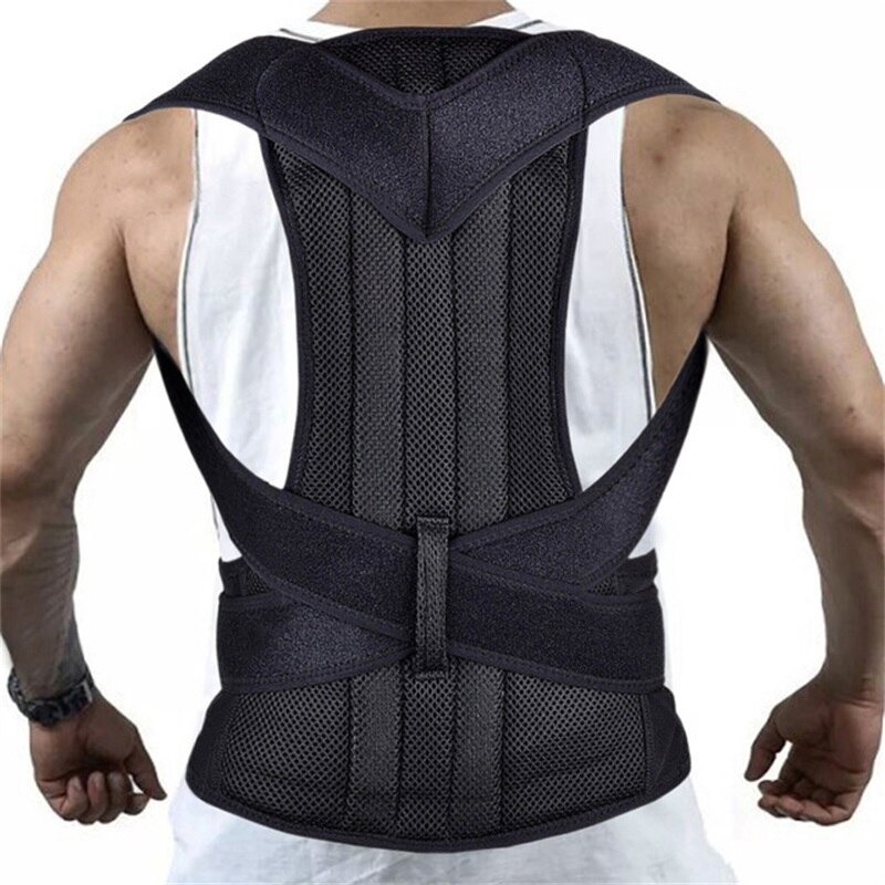 2019 Black Posture Corrector Scoliosis Back Brace Spine Corset Belt ...