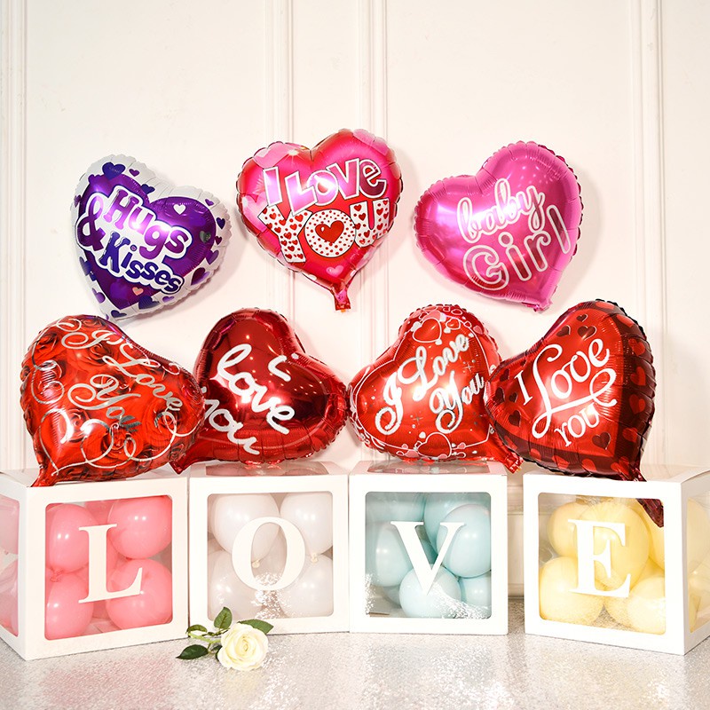 i love you and happy valentines hearth foil balloon 18" sold per pc ...