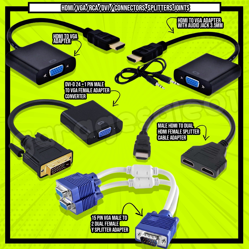 HDMI TO VGA ( HDMI Output / VGA Input ) VGA/HDMI/DVI/RCA Adapters