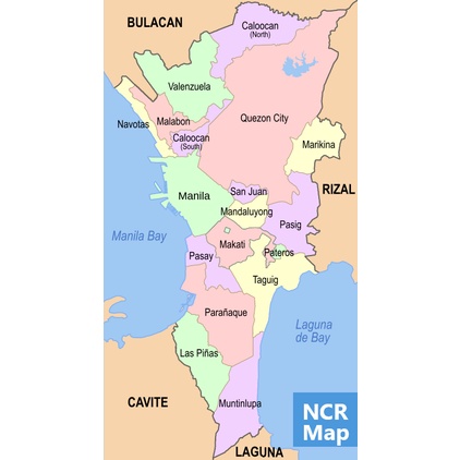 Laminated National Capital Region Map, NCR Map for Kids, Learners and ...