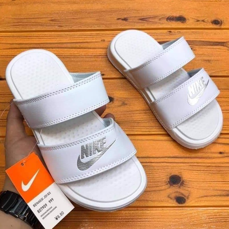 Nike benassi shop slides duo white